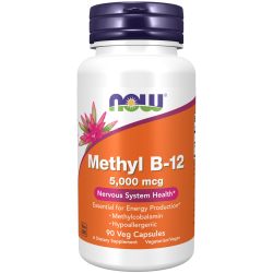 Now Foods 诺奥 NOW 诺奥 进口维生素B-12甲钴胺片 5000mcg 90粒素食胶囊