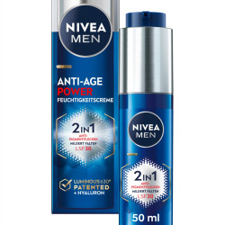 NIVEA 妮维雅 男士 抗衰老 2 合 1 Power 日霜 SPF 30 含透明质酸的面部护理 抗衰老效果 LUMINOUS630 皮肤护理 对抗老年斑和色斑(50 毫升)
