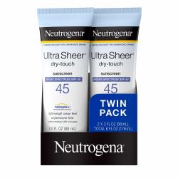 Neutrogena 防晒霜 SPF45 广谱防护 轻薄水润 旅行便携 88ml*2