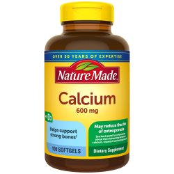 Nature Made 钙补充剂软胶囊 600mg+维D3 骨骼支持 无麸质成人100粒