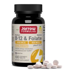 Jarrow Formulas 维生素B族咀嚼片 能量代谢 心血管健康 柠檬味 100片