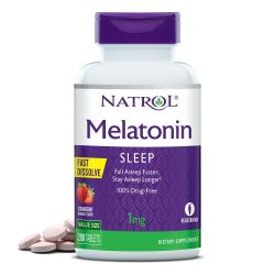 NATROL 褪黑素快速溶解片 1mg草莓味 成人助眠 200片
