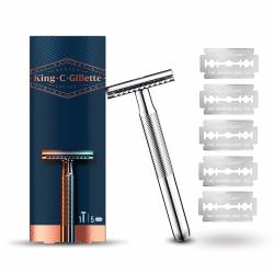Gillette 吉列 King C. 男士双刃安心剃须刀 + 5 刀片 77克