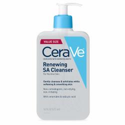 CeraVe SA 洁面乳 |含透明质酸、烟酰胺等的水杨酸洁面乳| BHA 面部去角质剂 |不含香料，不致粉刺 | 16 盎司（473毫升）