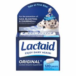 Lactaid 原始强度乳糖不耐受缓解小囊含天然乳糖酶，120 克拉 临期促销