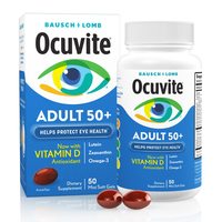 OCUVITE 成人 50+ 眼部维生素和矿物质补充剂，含叶黄素、玉米黄质和 来自 Bausch + Lomb的Omega-3 50粒