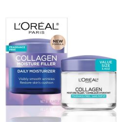 L'Oreal Paris 巴黎欧莱雅 胶原蛋白保湿面霜,抗衰老面部保湿霜,不油腻无香料护肤配方,可长达 48 小时保湿,96g