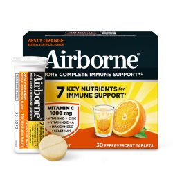 Airborne 维生素C泡腾片 1000mg 增强免疫力 无糖橙味 30片