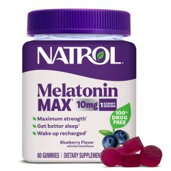 NATROL 褪黑素软糖 10mg 蓝莓味 睡眠辅助 进口 80粒