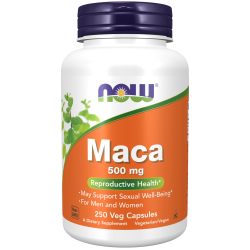 NOW Foods 诺奥 食品补充剂,玛卡(Lepidium meyenii)500毫克,男女适用,生殖健康*,250粒素食胶囊