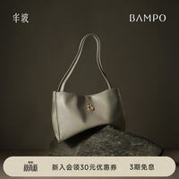 半坡饰族 女包2024包包福瑞方方包头层牛皮大容量轻奢单肩斜挎包物 杏子灰
