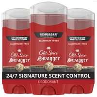 Old Spice 男士无铝除臭剂,24/7 全天候气味保护,24/7 持久清新,红色系列,雪松木香味,3.2 盎司(约 107.7 克)(3 件装)