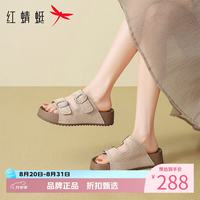 红蜻蜓 女士夏季外穿勃肯拖鞋 厚底凉鞋百搭时尚半拖凉鞋休闲女生拖鞋子