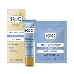 RoC 5合1抗衰老眼霜 改善黑眼圈细纹 保湿紧致 乳木果精华,眼霜15ml+晚霜2ml