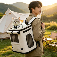 HOUYA 猫包便携外出双肩大容量宠物背包猫咪箱小狗包猫防应激双肩
