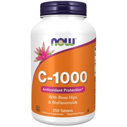 NOW Foods 维生素C片 1000mg玫瑰果提取 增强免疫力 250片