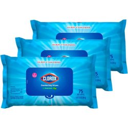 Clorox 消毒湿巾 75片3包 家用多表面清洁 除菌除过敏原