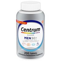 Centrum 善存 多种维生素 心血管健康支持 大脑健康支持 眼睛健康 肌肉健康 免疫支持 骨骼健康支持 200片瓶 无味 不含麸质 1件装 适合成人