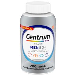 Centrum 善存 多种维生素 心血管健康支持 大脑健康支持 眼睛健康 肌肉健康 免疫支持 骨骼健康支持 200片瓶 无味 不含麸质 1件装 适合成人