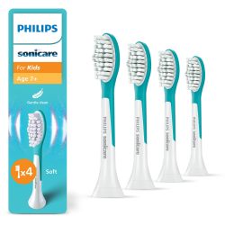 Philips 飞利浦 Sonicare 儿童 HX6044/90 原装替换刷头,适合 7 岁及以上儿童,4 件装