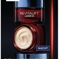 L'Oreal Paris 巴黎欧莱雅 面部护理套装,具有三重效果 日间护理和夜间护理,含有前视黄醇、透明质酸和维生素 C,Revitalift Laser X3,日霜50ml+晚霜50ml