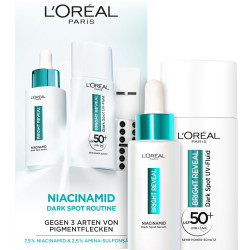 L'Oreal Paris 巴黎欧莱雅 美白淡斑套装：烟酰胺精华 &amp; SPF50 防晒乳 打造亮泽均匀肌肤 欧莱雅巴黎亮显黑斑烟酰胺精华30ml+欧莱雅巴黎亮隐黑斑防晒霜50ml
