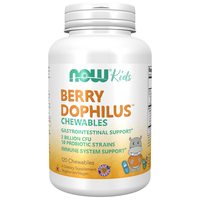 NOW 诺奥 补充剂 Berry Dophilus 10 种益生菌菌株,加糖木糖醇,菌株验证,120 粒咀嚼片,包装可能不同