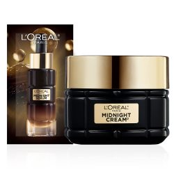 L'Oreal Paris 巴黎欧莱雅 抗衰老午夜面霜紧致肌肤减少皱纹 维生素C维生素E水杨酸 敏感肌适用 面霜48g+精华小样1.5ml