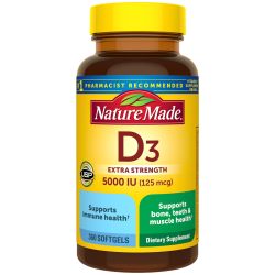 Nature Made 维生素D3软胶囊 5000IU 骨骼肌肉免疫健康 360粒