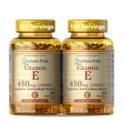 Puritan's Pride 维生素E软胶囊 450mg高浓度 增强免疫力 抗氧化 200粒