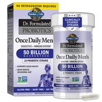 Garden of Life 男士益生菌配方 500 亿菌落单位15 益生菌促进消化健康 + 有机益生元纤维用于结肠和免疫支持,每日气体缓解,货架稳定,30 粒胶囊