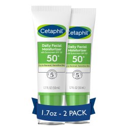 Cetaphil 丝塔芙 面霜 保湿 滋润 不堵毛孔 滋养 平滑 柔软 适合成人使用 7.5%沙奎诺酮 5%辛那酸异辛酯 7%辛烷酸酯 6%苯甲酸苄酯 5.7%二氧化钛 适合各种肤质 2件装50ml*2