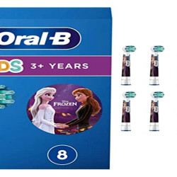 Oral-B 欧乐B 儿童电动牙刷刷头，8 件，适合 3 岁以上儿童，超柔软刷毛，冷冻，适合邮箱的包装