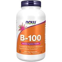 Now Foods 诺奥 NOW Foods 维生素B族胶囊 100mg 神经系统健康 能量生成 250粒