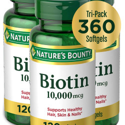 Nature's Bounty 生物素软胶囊 10000mcg 头发皮肤指甲营养 120粒