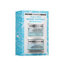 Peter Thomas Roth | 全尺寸 Water Drench Essentials 2 件套面部和眼部套装 | 透明质酸护肤套装, 保湿霜50ml+眼膜60片（90g）