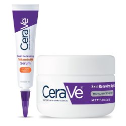 CeraVe 维C精华液晚霜护肤套装 抗衰老亮肤保湿去痘痘和痘印 精华30ml+面霜48g
