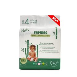 Naty Bamboo 粘胶纤维婴儿纸尿裤 – 丝滑柔软,适合敏感肌肤,超强吸水性(尺码 4,144 片)