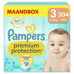 Pampers 帮宝适 婴儿尿布 尺寸 3(6-10 千克) 高级保护 中号 204 件 月箱