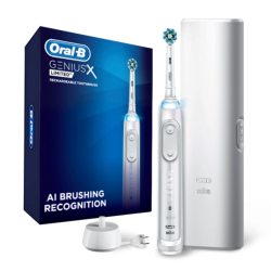 Oral-B 欧乐B Genius X 成人智能电动牙刷 AI刷牙清洁超长续航 含替换刷头+旅行盒 生日礼物 白色