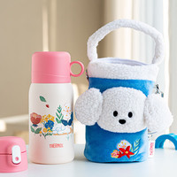 THERMOS 膳魔师 儿童水杯吸管保温水壶 TCKA花朵三盖保温杯 550ML 赠杯套