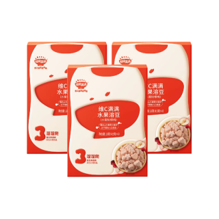 秋田满满 维C满满水果溶豆水蜜桃樱桃味18g*3盒儿童无添加休闲零食小包装