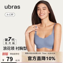 Ubras 无钢圈 女士文胸  均码 mini版（80~100斤） 丹宁蓝色-背勾