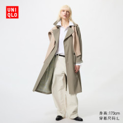 优衣库 风衣女装男装/外套487420 57 深橄榄色 M