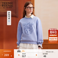 TEENIE WEENIE 熊头刺绣 女士卫衣 蓝色 L