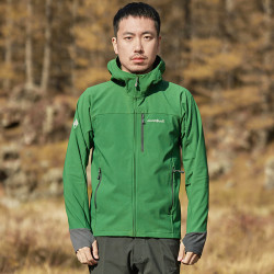 mont·bell 软壳衣男款户外秋冬防风保暖防泼水徒步登山连帽外套 1106727 DGN深绿色 S
