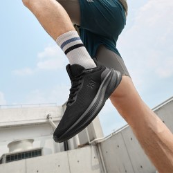 361° Q弹超系列 黑武士 男款超轻透气减震跑鞋 672542210