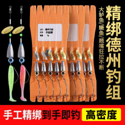 TULX 免绑德州钓组套装成品曲柄钩路亚鲈鱼钩子弹铅坠t尾软饵绑好线组