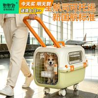 喵先生 宠物航空箱大号猫咪拉杆箱狗狗托运猫笼外出箱便携笼子国航标准 青雾浅绿 1号 建议20斤内宠物 全系