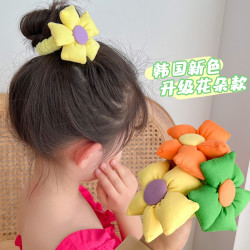 可爱立体花朵小领结发圈粗皮筋儿童百搭扎马尾丸子头春夏新款发饰